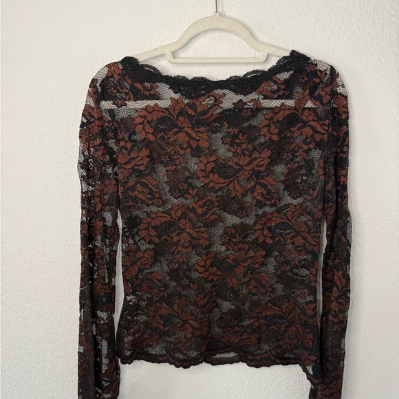 Vintage Cache Black and Brown Lace Blouse - Picture 4 of 4